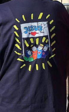Jesusmarsch Shirt Rücken Dunkelblau